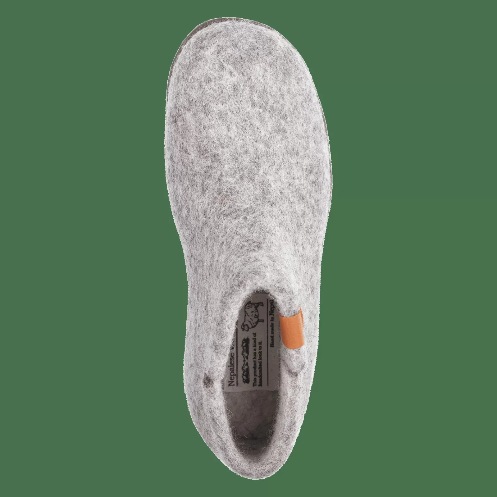 wool_nepal__light_grey_3-1.webp Hjemmesko Med Gummisål>Green Comfort Wool Nepal - Light Grey