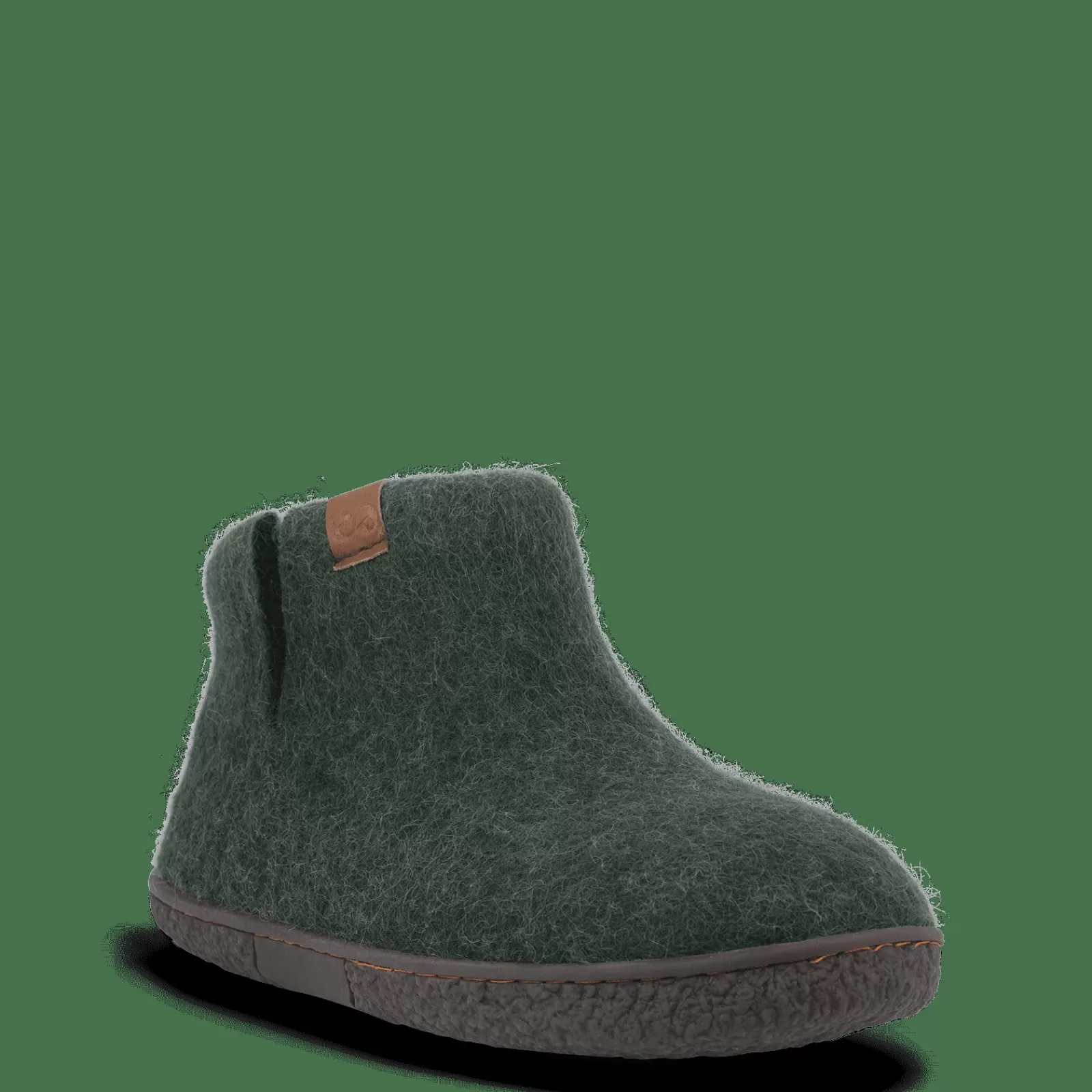 wool_nepal__olive_2-1.webp Hjemmesko Med Gummisål>Green Comfort Wool Nepal - Olive