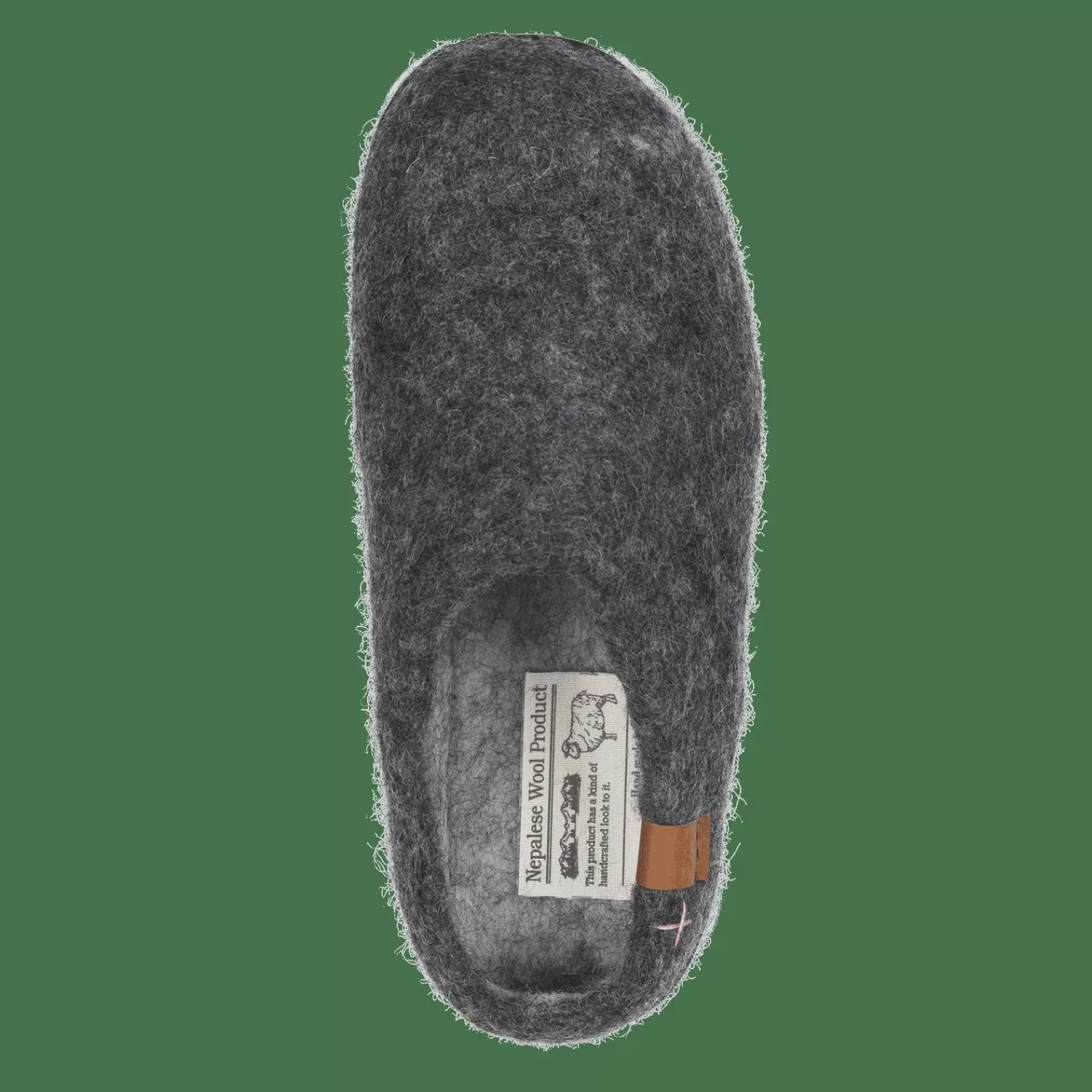 wool_tibet__antracit_grey_3-1.webp Hjemmesko Med Gummisål>Green Comfort Wool Tibet - Antracit Grey