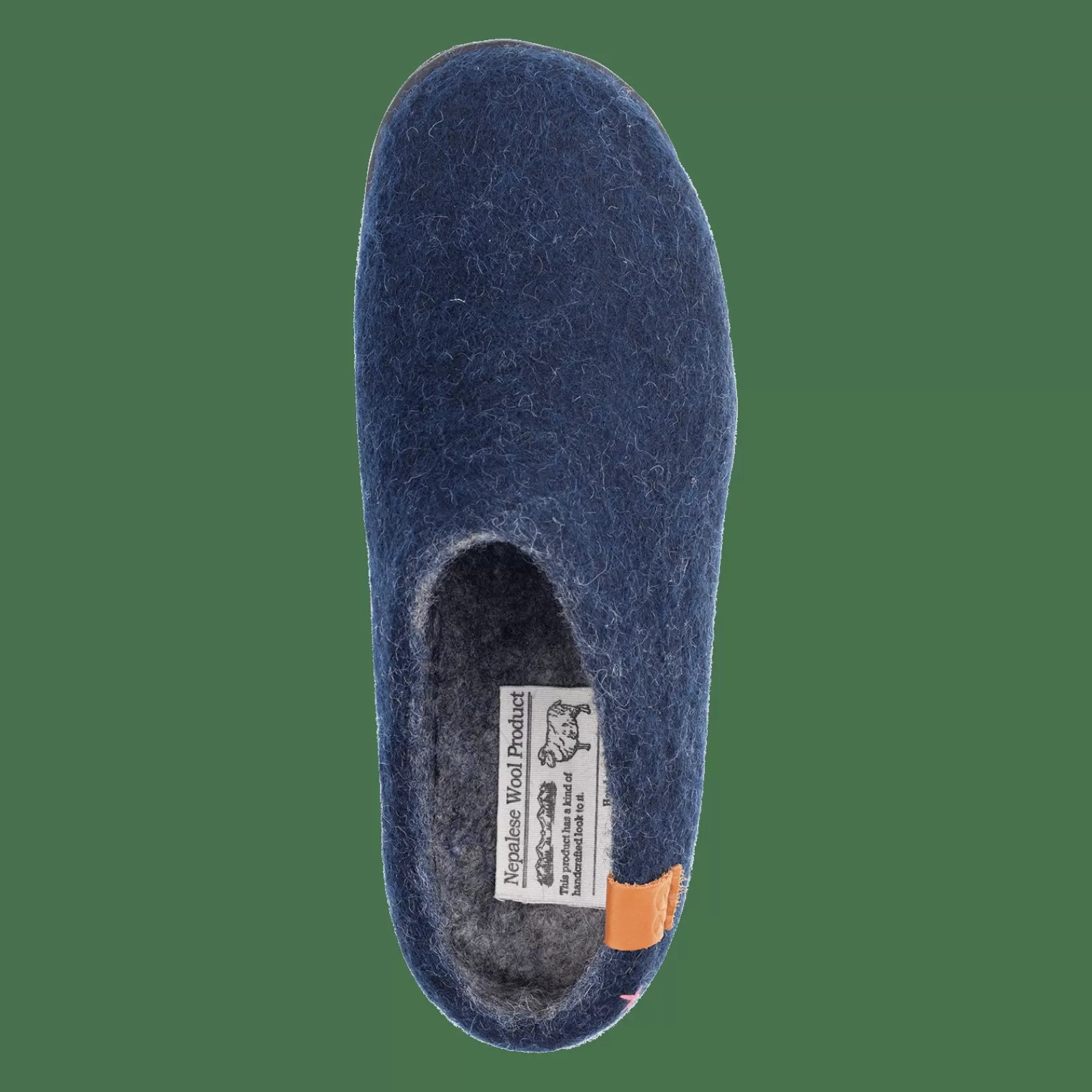 wool_tibet__marine_blue_3-3.webp Hjemmesko Med Gummisål>Green Comfort Wool Tibet - Marine Blue