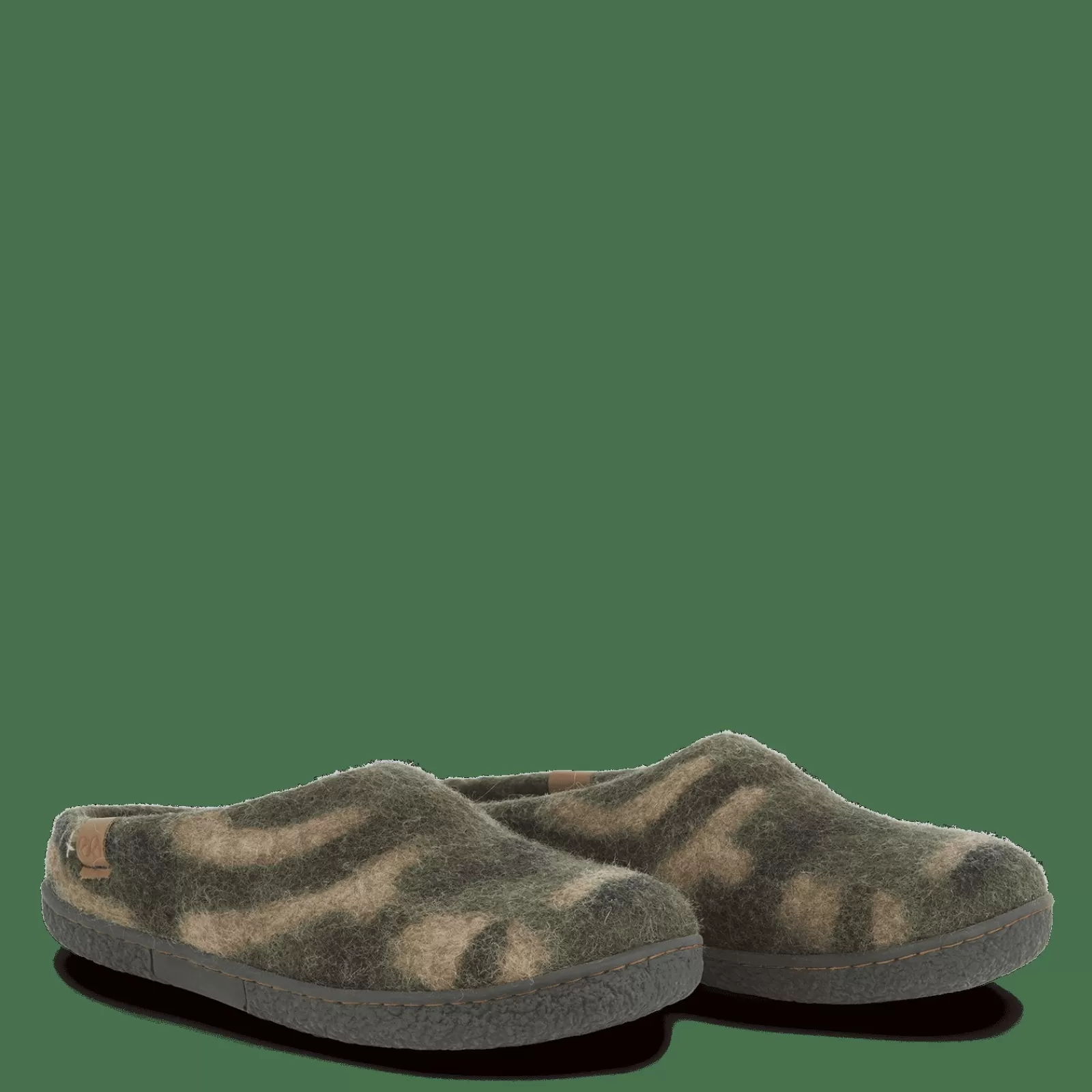 wool_tibet__mix_olive_4-1.webp Hjemmesko Med Gummisål>Green Comfort Wool Tibet - Mix Olive