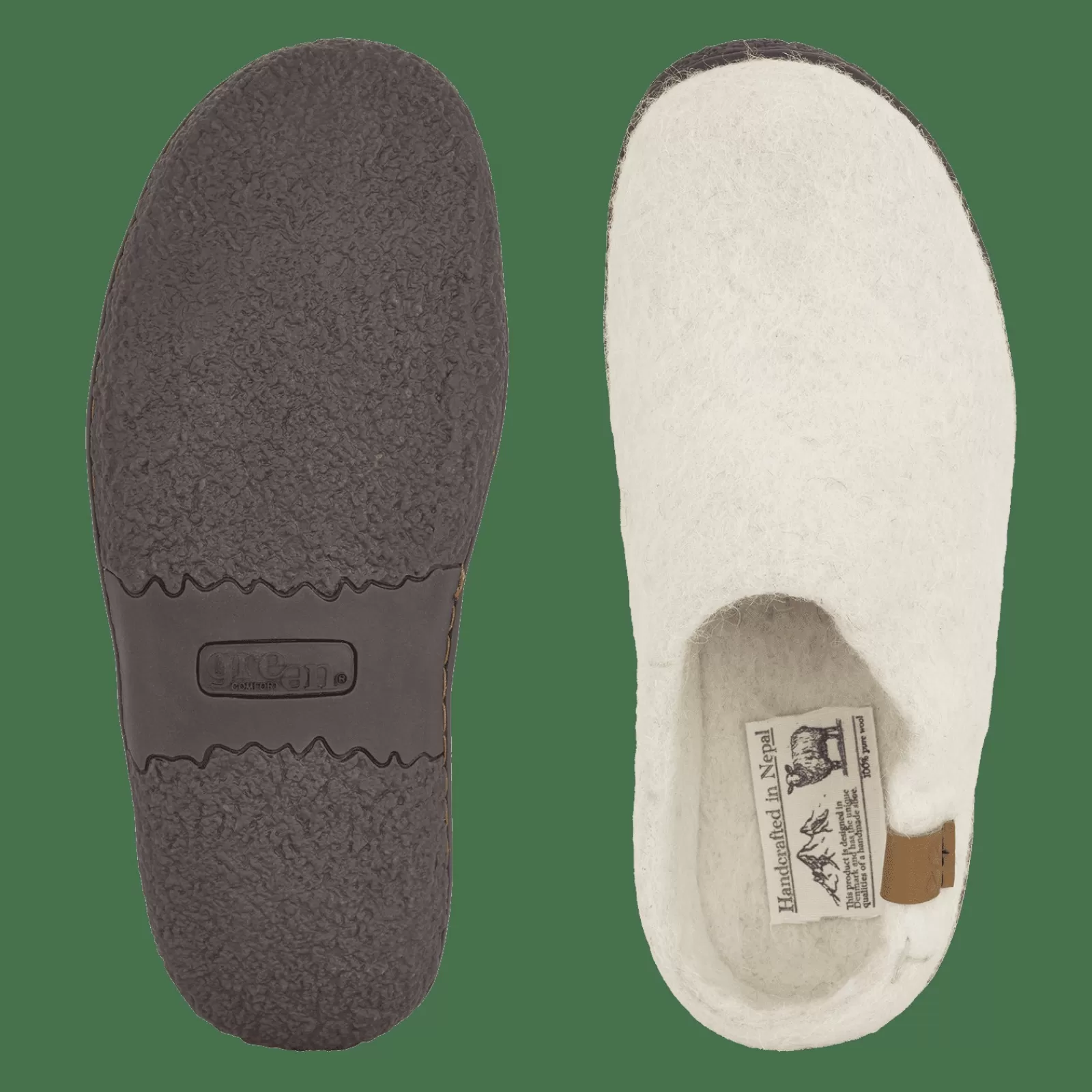 wool_tibet__offwhite_3-1.webp Hjemmesko Med Gummisål>Green Comfort Wool Tibet - Offwhite